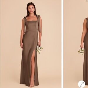 Birdy Grey Alex Bridesmaid dress mocha matte satin